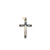 14k Two Tone Polished Solid INRI Crucifix Pendant